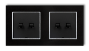 Włącznik światła Dwa podwójne usa kolor czarny mat/srebrny