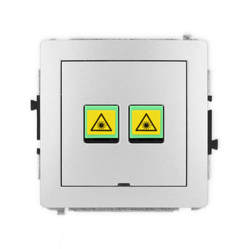 Mechanizm gniazda światłowodowego/optycznego podwójnego, bez pola opisowego Karlik seria DECO 7DGOPBO-2 kolor srebrny metalik