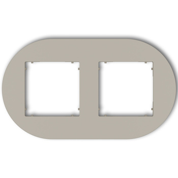 Ramka uniwersalna podwójna okrągła z tworzywa Karlik seria MINI 60MRTO-2 kolor taupe