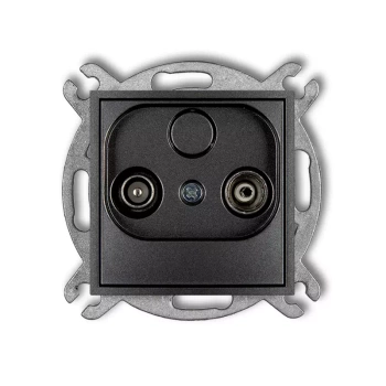 Mechanizm gniazda abonenckiego RTV przelotowego 15dB Karlik seria MINI 11MG15P kolor grafitowy