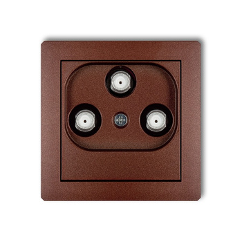 Mechanizm gniazda multimedialnego 3F DATA Vectra Karlik seria DECO 9DGMV kolor brązowy metalik