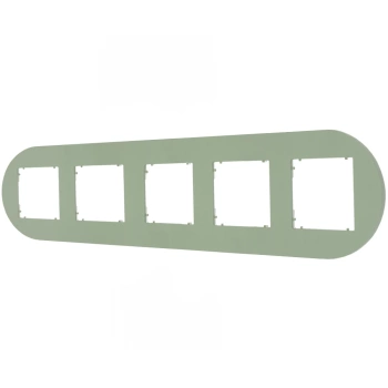 Ramka uniwersalna pięciokrotna okrągła z tworzywa Karlik seria MINI 61MRTO-5 kolor szałwiowy