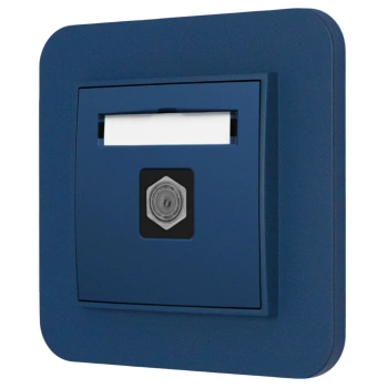 Gniazdo antenowe 1x z ramką zaokrągloną seria MINI kolor navy blue