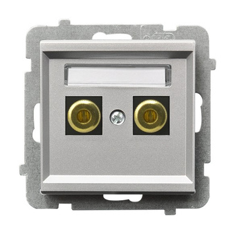 Gniazdo głośnikowe pojedyncze seria SONATA kolor Srebro mat symbol GGN-1R/m/38