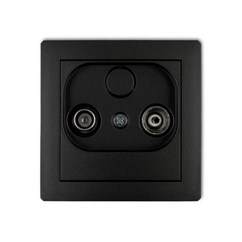 Mechanizm gniazda abonenckiego RTV przelotowego 12dB Karlik seria DECO 12DG12P kolor czarny mat