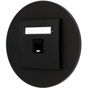 Gniazdo internetowe rj45 1x z ramką okrągłą seria MINI kolor czarny mat