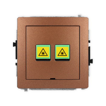 Mechanizm gniazda światłowodowego/optycznego podwójnego, bez pola opisowego Karlik seria DECO 9DGOPBO-2 kolor brązowy metalik