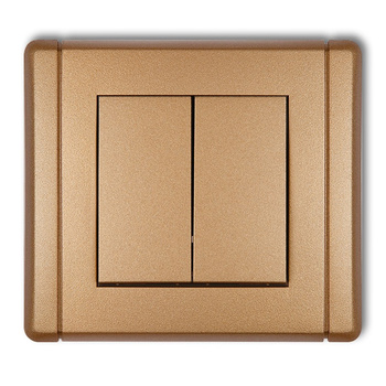 Łącznik zwierny, dwubiegunowy bez piktogramów, osobne zasilanie Karlik seria FLEXI 8FWP-44.2 kolor złoty metalik