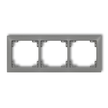 Ramka uniwersalna potrójna z tworzywa DECO Soft Karlik seria DECO 27DRSO-3 kolor szary mat