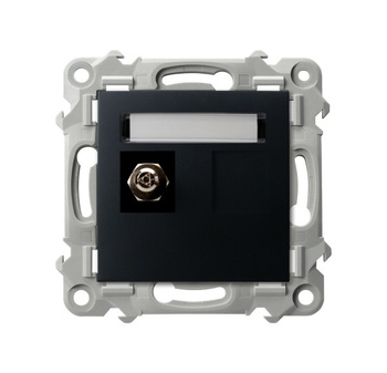 Gniazdo ekwipotencjalne pojedyncze seria SZAFIR kolor Czarny metalik symbol GPE-1Z/m/33