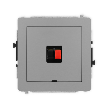 Mechanizm gniazda głośnikowego pojedynczego, bez pola opisowego Karlik seria DECO 27DGGBO-1 kolor szary mat