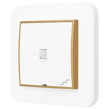 Włącznik schodowy w stylu USA ramka zaokrąglona seria Mini kolor biały/złoty