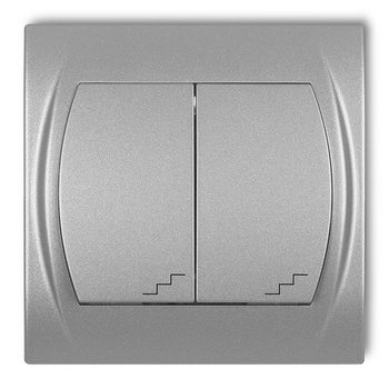 Łącznik podwójny schodowy Karlik seria LOGO 7LWP-33 kolor srebrny metalik