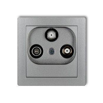 Mechanizm gniazda abonenckiego 2 wyjścia SAT + TV Karlik seria DECO 7DGSN kolor srebrny metalik