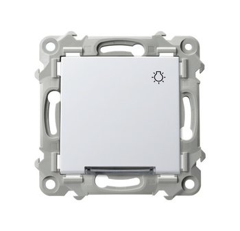 Łącznik zwierny "światło" z podświetleniem białym seria SZAFIR kolor Biały symbol ŁP-5ZS/m/00