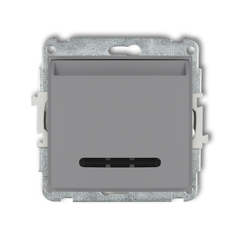 Mechanizm łącznika hotelowego pojedynczego podświetlenie białe Karlik seria MINI 27MSH-1.1 kolor szary mat