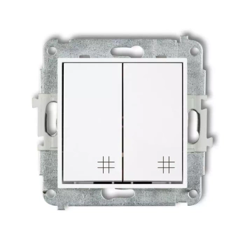 Mechanizm łącznika podwójnego krzyżowego Karlik seria MINI 25MWP-66 kolor biały mat