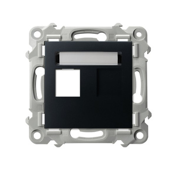 Obudowa gniazda pojedynczego typu Keystone prosta seria SZAFIR kolor Czarny metalik symbol GPK-1Z/p/33