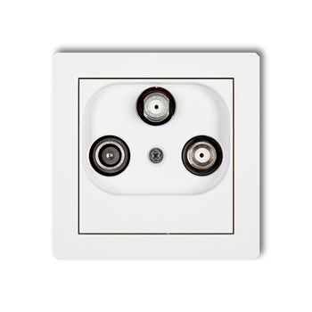 Mechanizm gniazda abonenckiego 2 wyjścia SAT + TV Karlik seria DECO DGSN kolor biały