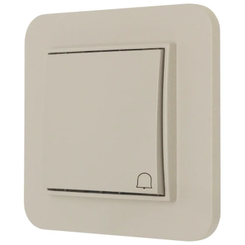 Włącznik dzwonkowy z ramką zaokrągloną seria MINI kolor taupe