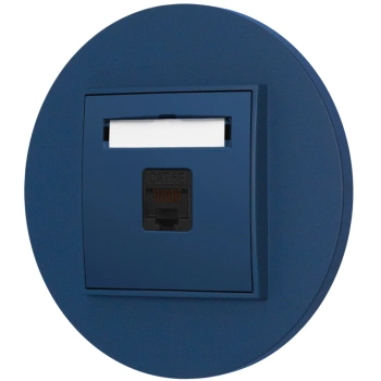Gniazdo internetowe rj45 1x z ramką okrągłą seria MINI kolor navy blue