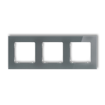 Ramka uniwersalna potrójna kwadratowa - efekt szkła ramka: grafitowa spód: biały Karlik seria ICON 28-0-IRSK-3 kolor grafitowy