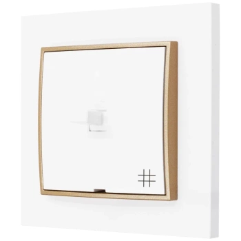 Włącznik krzyżówy styl usa karlik mini kolor biały/złoty