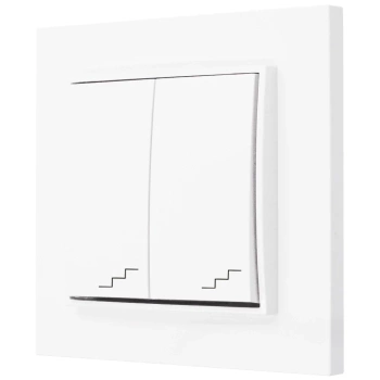 Włącznik schodowy podwójny z ramką kolor biały
