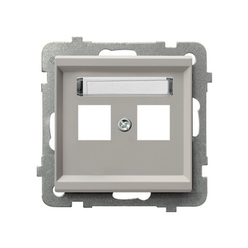 Obudowa gniazda podwójnego typu Keystone prosta seria SONATA kolor Kaszmir symbol GPK-2R/p/82