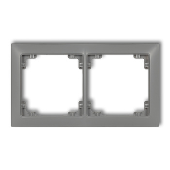 Ramka uniwersalna podwójna z tworzywa DECO Soft Karlik seria DECO 27DRSO-2 kolor szary mat