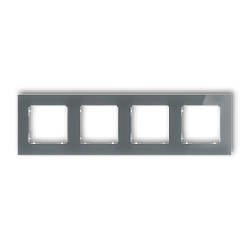 Ramka uniwersalna poczwórna kwadratowa - efekt szkła ramka: grafitowa spód: biały Karlik seria ICON 28-0-IRSK-4 kolor grafitowy