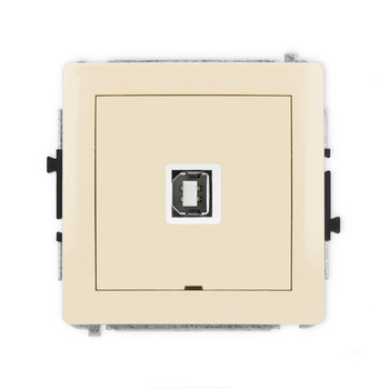 Mechanizm gniazda pojedynczego USB A-B 2.0, bez pola opisowego Karlik seria DECO 1DGUSBBO-3 kolor beżowy