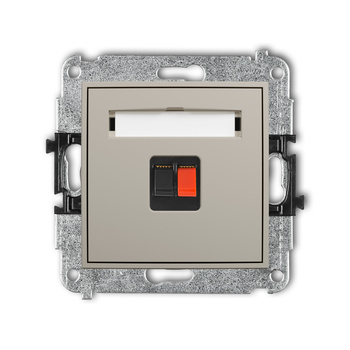Mechanizm gniazda głośnikowego pojedynczego Karlik seria ICON 60IGG-1 kolor taupe