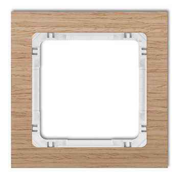 Ramka uniwersalna pojedyncza - efekt drewna ramka dąb; spód biały Karlik seria DECO DRD-1I kolor efekt dębu