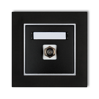 Gniazdo antenowe 1x z ramką karlik mini kolor czarny mat/srebrny