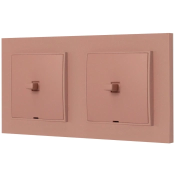Dwa włączniki pojedyncze w stylu USA ramka kwadratowa seria Mini kolor łososiowy