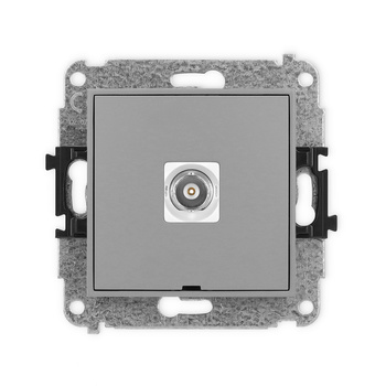 Mechanizm gniazda pojedynczego BNC, bez pola opisowego Karlik seria ICON 27IGBNCBO-1 kolor szary mat