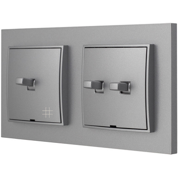 Włącznik światła podwójny i krzyżowy usa kolor srebrny