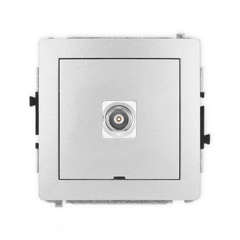 Mechanizm gniazda pojedynczego BNC, bez pola opisowego Karlik seria DECO 7DGBNCBO-1 kolor srebrny metalik