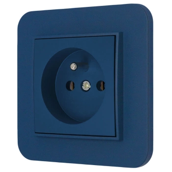 Gniazdo pojedyncze z ramką zaokrągloną seria MINI kolor navy blue