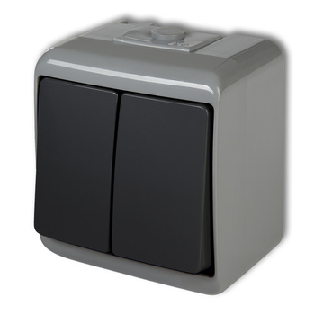 Łącznik świecznikowy podświetlany Karlik seria JUNIOR 30WHE-2L kolor popielaty / grafitowy