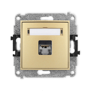 Mechanizm gniazda komputerowego pojedynczego 1xRJ45, kat. 5e, ekranowany, 8-stykowy Karlik seria ICON 29IGK-1e kolor złoty