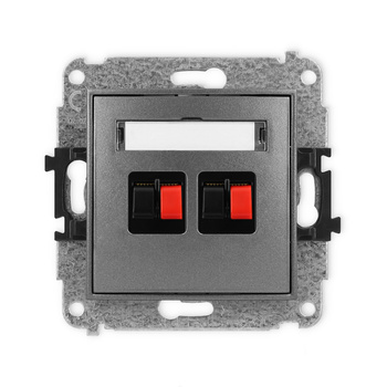 Mechanizm gniazda głośnikowego podwójnego Karlik seria ICON 11IGG-2 kolor grafitowy