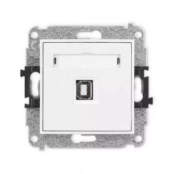 Mechanizm gniazda pojedynczego USB A-B2.0 Karlik seria ICON IGUSB-3 kolor biały