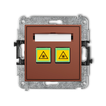 Mechanizm gniazda światłowodowego/optycznego podwójnego Karlik seria ICON 63IGOP-2 kolor terakota