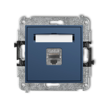 Mechanizm gniazda komputerowego pojedynczego 1xRJ45, kat. 8, ekranowany, 8-stykowy Karlik seria MINI 64MGK-11 kolor navy blue