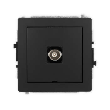 Mechanizm gniazda pojedynczego BNC, bez pola opisowego Karlik seria DECO 12DGBNCBO-1 kolor czarny mat