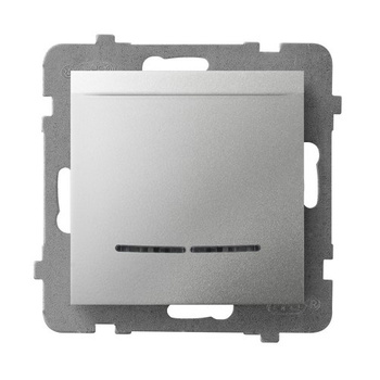 Łącznik hotelowy z podświetleniem pomarańczowym seria ARIA kolor Srebro symbol ŁP-15US/m/18