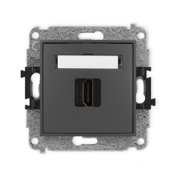 Mechanizm gniazda pojedynczego HDMI 2.0, 4K Karlik seria ICON 28IHDMI-3 kolor grafitowy mat
