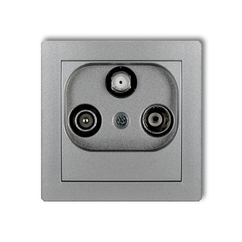 Mechanizm gniazda abonenckiego RTV-SAT końcowego 1,5dB Karlik seria DECO 7DGS kolor srebrny metalik